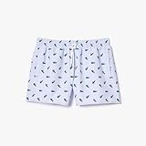 Lacoste Men's Crocodile Print Swim Trunks, Phoenix Blue/Multico, Medium