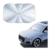 56.69'*33.46' Umbrella Sunshade for Car Windshield with 90° Bendable Handle,Upgraded 10 Layer Car Umbrella Sun Shade Keeps Cars Interior Cool,Portable Windshield Sun Shade (56.69x33.46)