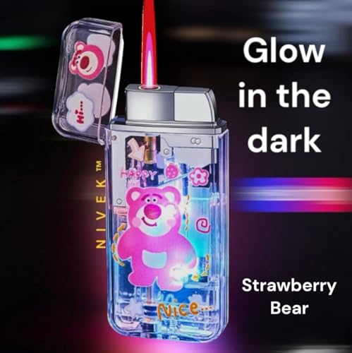 Encendedor NIVEK con llama rosa y luz Kawaii miniatura 2