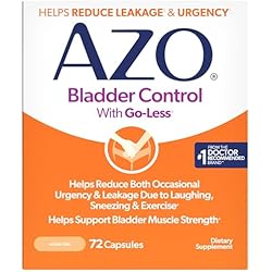 AZO Bladder Control with Go-Less Daily Supplement | Helps Reduce Occasional Urgency, leakage due to laughing, sneezing and exercise††† | 72 Capsules