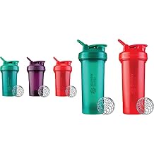 BlenderBottle Classic V2 20-Ounce Shaker Bottle, 3-Pack Red, Green, and Plum & Classic V2 Shaker Bottle Perfect for Protein Shakes and Pre Workout, 28-Ounce 2 Pack, Red, Green
