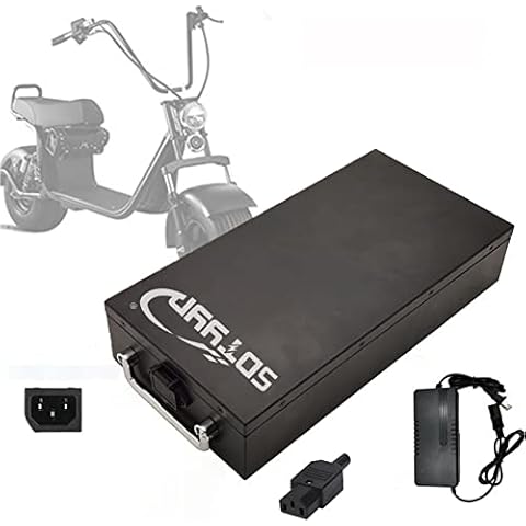 SDTYYP Electric Motorcycle Battery Large Capacity Ebike Battery Lithium Ion Battery Pack with Charger & Lock & Handle,60V,20AH [Energy Class A] Cover