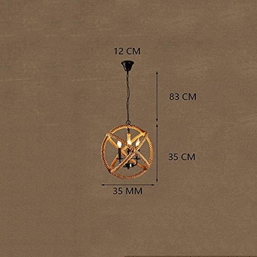 Suspension industrielle en corde de chanvre avec câble de 83 cm - 5