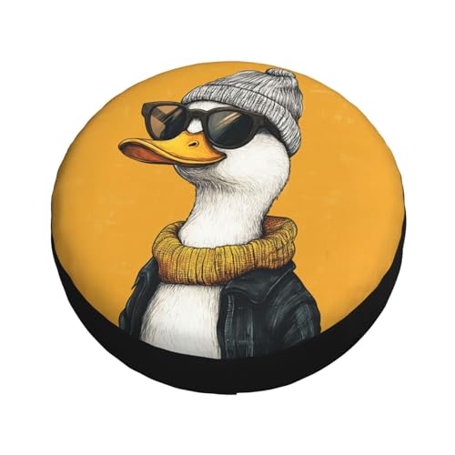 Image of Funny Duck Spare Tire Cover Weatherproof Universal Wheel Protectors Cute Duck Wheel Covers for Rv Camper Travel Trailer SUV Truck 16 Inch