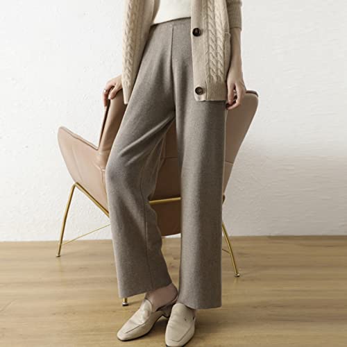 Cadeau de Noël casual : offrez ce pantalon lâche camel en maille d'hiver