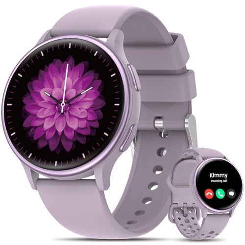 NAIXUES Reloj Inteligente Mujer con Llamadas, 1.27’’ HD Smartwatch Frecuencia Cardiaca/Presión Arterial/SpO2/Sueño, 70+ Modos Deportivo IP68 Impermeable Pulsera Actividad, iOS Android, Violeta