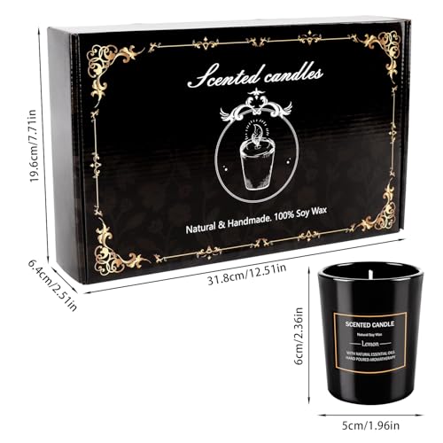 Image of 12 Pack Scented Black Candles Gift Set for Dad, Soy Wax Aromatherapy Candles for Home, 12 Masculine Fragrances, Gift from Daughter /Son for June Holiday, Stress Relief & Relaxation for Men