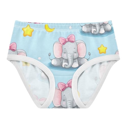 Cotton Toddler Underwear Custom Cute Cartoon Elephants Pink Blue Little Girl Panties Designer Kids Undies Briefs 2t
