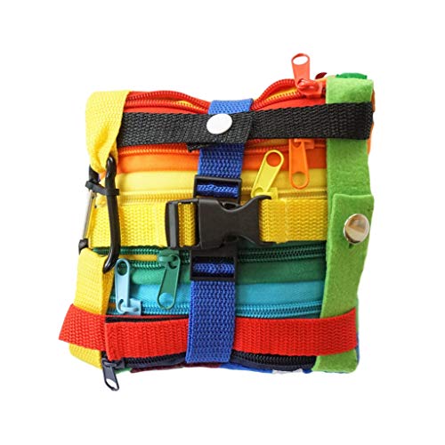 SENSORY4U Buckle Pillow Sensory Fine Motor Development Toy Activity Plushie - OT Therapy Tool Threading Counting Latches Zipper Skills - Thumbnail 5