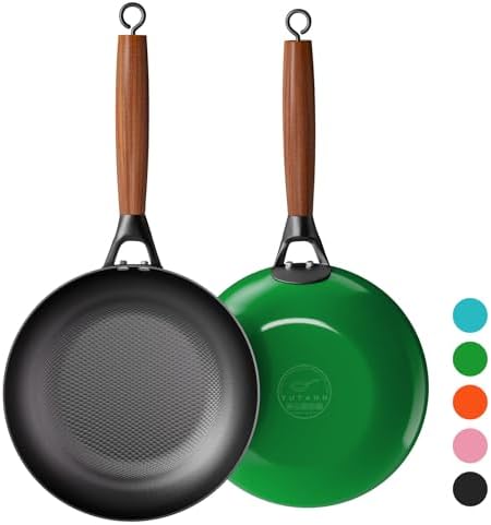 YUTANN Nonstick Frying Pan 12 inch, Ceramic Cast Iron Skillet, Lightweight Pre-seasoned Cast Iron Pan with Detachable Handle, Dishwasher & Oven Safe, Free of PFAS and PFOA - Thumbnail 3