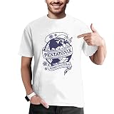 Penta%tonix T Shirt Men Short Sleeve Crew Neck Cotton Shirts Printed Summer Fashion for 80s 90s Tee White