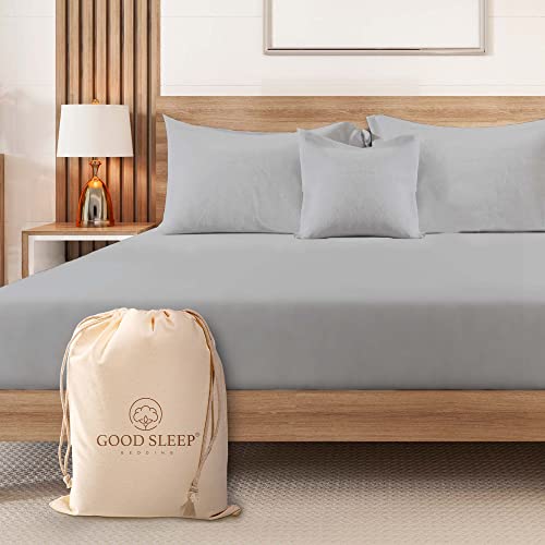 Luxury 100% Egyptian Cotton Fitted Sheet, 1 Piece 1000 TC King Size Fitted Sheets, Soft, Comfy Bed Sheets, Sateen Weave Fitted Sheets King Size, 41cm/16