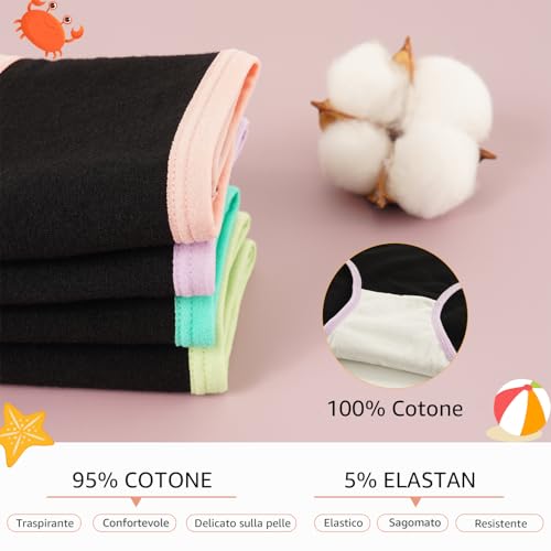 INNERSY Mutande Ragazza Adolescenti in Cotone Morbidi Slip Vita Media Intimo 10-16 Anni Pacco da 6