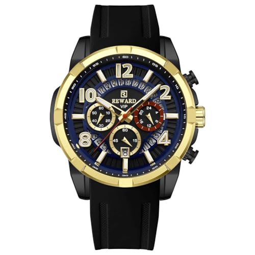 Montre Homme REWARD bracelet métal noir : montre quartz sport et luxe