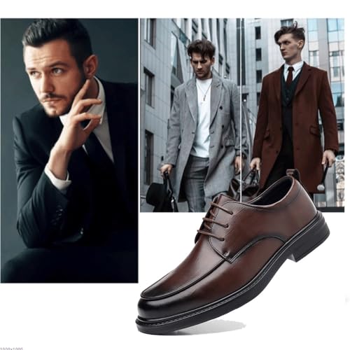 Oxford Dress Shoes for Men Lace Up Prom Anti-Slip Rubber Sole Business Wingtip Top-Grain Leather2