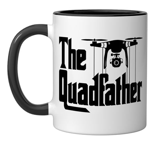 Drone The QuadFather Ceramic Mug, Black/White