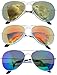 3 pairs Classic Aviator Sunglasses Full Mirror Lens (03 pairs-red-blue-yellow) OWL.