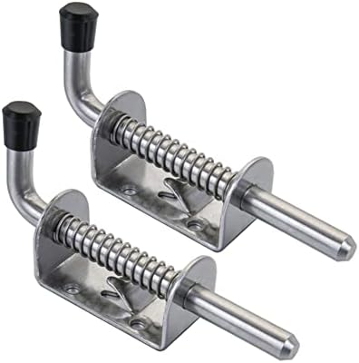 Quality Life Spring Loaded Gate Latch Pin Barrel Bolt 5in Durable 304 Stainless Steel Heavy Duty - 2pcs