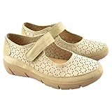 amelie - Zapatos Tipo Mercedes con Cierre Adhesivo y Plantilla extraíble 806722 Sintético Mujer Color: Tostado Talla: 39