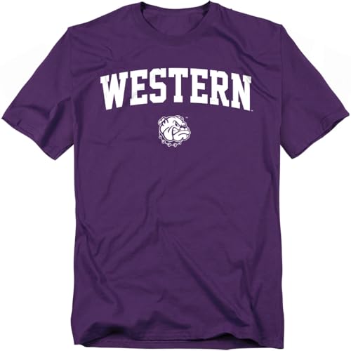 LOGOVISION Western Illinois University One Color Arched Unisex Adult T Shirt, Purple, Medium