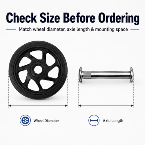 Image of 5 cm 360 Swivel Suitcase Wheels Replacement | Trolley Bag Wheel Set of 4 with Screws | Detachable Wheels for Luggage | Travel Caster Repair Kit