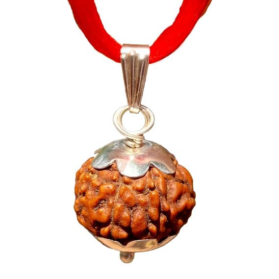 The Himalayan River Authentic 9 Mukhi Rudraksha with Certified Nepali Silver Capping | Natural & Original Bead for Positive Energy | Unisex Design with Red Thread-image-38
