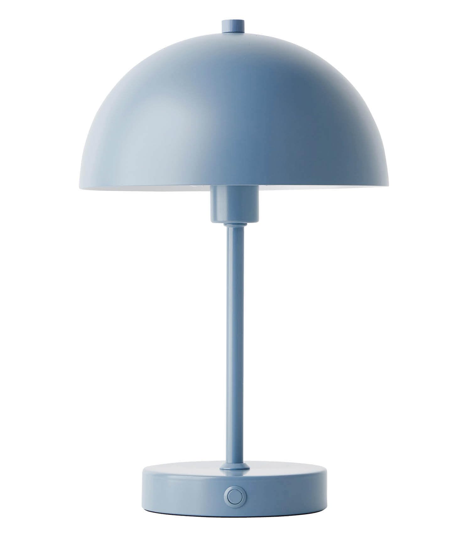 mokebo® LED Tischlampe kabellos, Akku Tischleuchte dimmbar & aufladbar mit USB-C 'Der Leuchtturm', Vintage Flowerpot Lampe, Pilz Lampe & Nachttischlampe Stone Blue mit Batterie, warmweißes Licht