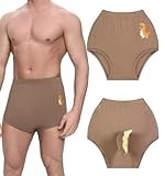 Landofgenie Windelüberzug für Erwachsene, bezaubernder Dinosaurier-Druck, weich, 95 % Baumwolle, bequem, wiederverwendbar, elastischer Bund, Braun, Größe XL