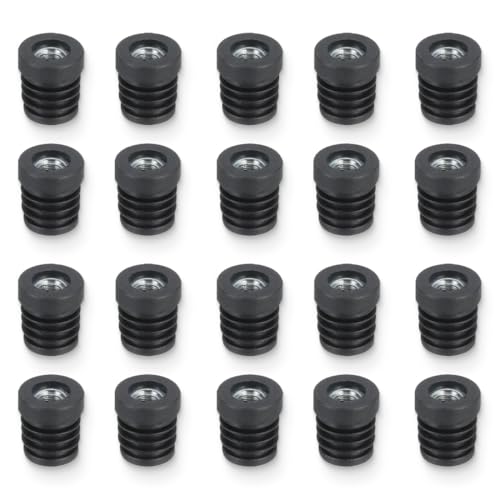 NJCXOLA Tapones para Sillas,20 Piezas Tapones de Plástico Redondo Tapones de Tubo Insertos de Tubos para Tubos de Metal, Sillas, Sofás, Mesas, Estanterías