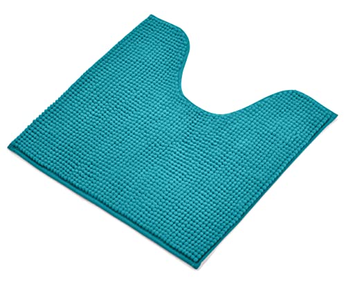 Velosso Shaggy Noodle Chenille Touch High Density Bath Mat Pedestal Mat Anti Slip Super Absorbent (50 x 50 cms, Jade)