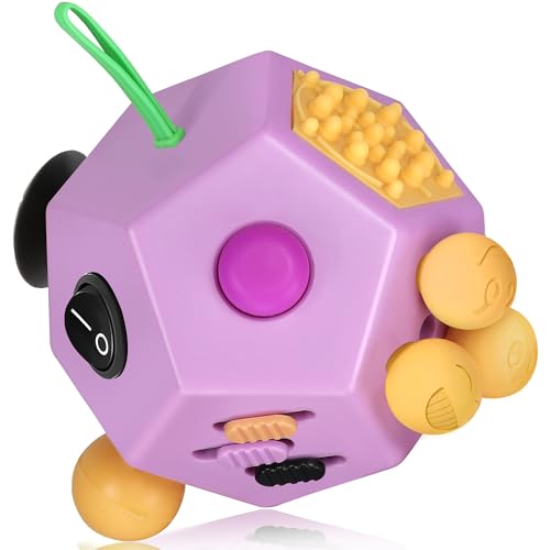 VCOSTORE Fidget Cube with 12 Sides - Original Cubo Antiestres Adultos Dado Antiestres Fidget Cube Toy for All Ages with ADHD, Add, ASD, ADHD