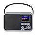 Ocean Digital WR-330 Wi-Fi Internet FM Radio Portable with Hand Strap and Passive Bass Radiator Preset Keys Rechargeable Battery Bluetooth Receiver Stress Relief Relaxation 2.4” Color Display