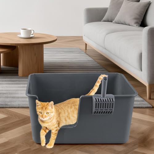 Arenero para gato extra grande plástico con lados altos, 2 unidades miniatura 4