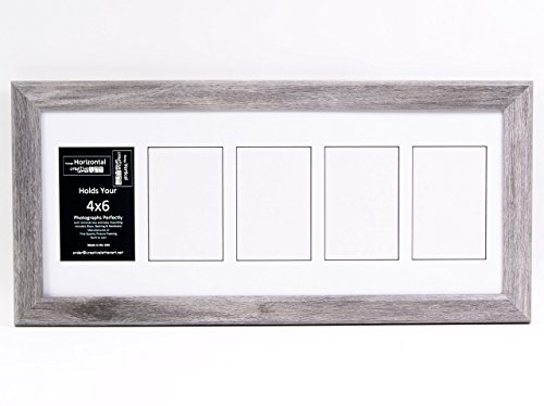 Creative Letter Art Collage 5-4X6 Opening Driftwood Picture Frame With Full Strength Glass And 10X24 White Mat #TOP27