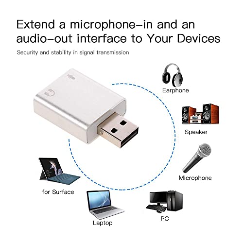 Image of USB Sound Card HiFi Magic Voice 7.1CH External USB to Jack 3.5Mm Headphone Adapter Stereo Audio Mic Sound Card for Laptop PC (Multi-Color)