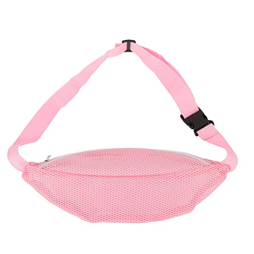 Riñonera de Malla para Playa, Bolsa de Playa de Malla, Bolsa de Cadera para Recoger Conchas con Correas Ajustables para Recoger Rocas de Conchas Marinas, Elementos Esenciales (Rosa)
