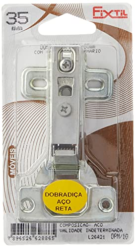 Dobradiça de aço tipo reta, caneca 35mm para portas de armário com parafusos com parafusos para fixa