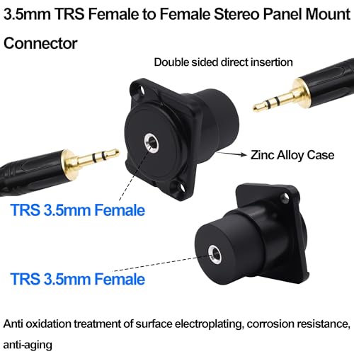 Adaptador de auriculares estéreo 3.5mm TRS montaje en panel miniatura 4