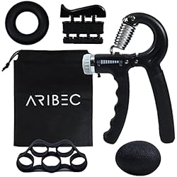 ARIBEC Hand Grip Profesional Set de 5 Ajustable con Bolsa, Fortalecer Antebrazo con Ejercicio en Casa, Handgrip Ejercitador de Manos Completo para Ejercitar Antebrazo de Forma Comoda 4 ARIBEC Hand Grip Profesional Set de 5 Ajustable con Bolsa, Fortalecer Antebrazo con Ejercicio en Casa, Handgrip Ejercitador de Manos Completo para Ejercitar Antebrazo de Forma Comoda, Plástico