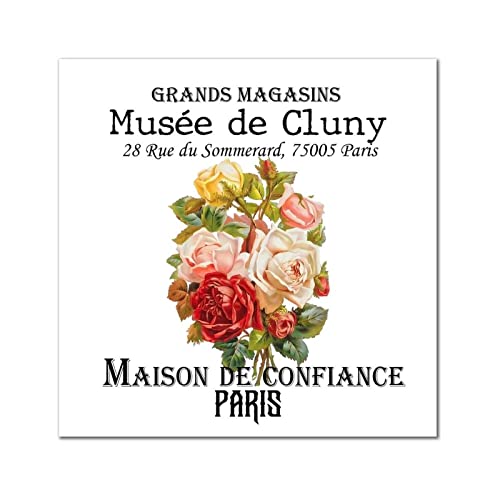 Panneau en bois vintage au salon avec les roses Musée de Cluny