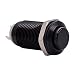 URTONE Latching Push Button Switch, UR129, 1NO ON/OFF DC/AC 36V 2A Aluminum Alloy Metal Shell Suitable for 12mm 1/2" Mounting Hole (Black)