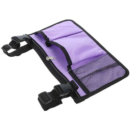KAJNBN Bolsa Colgante Lateral para Silla de Ruedas de Tela Oxford Resistente al Desgaste, Color Púrpura, Correas Ajustables, Práctica para Almacenamiento y Uso en Viajes y Movilidad
