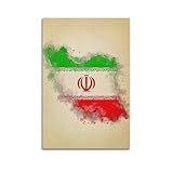 XFPMXC Karten-Poster, iranische Flagge, dekoratives 