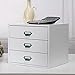Produktbild Aktenschränke SOAR Data File Cabinet Office Desktop Storage Box Regal Datenrahmen Massivholz 3-Schicht-Aufbewahrungsbehälter kleine Schubladen Setzen A4-Papier (Color : White)