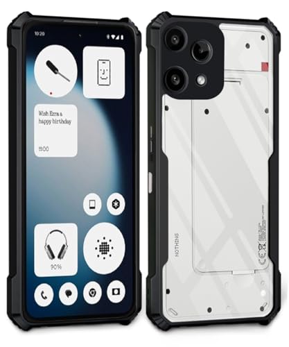 Image of WOW IMAGINE Shock Proof Clear Back Case Mobile Cover for Nothing Phone 3A Lite (Hard | Hybrid PC + TPU | Full Armour Device & Camera Protection | Black)