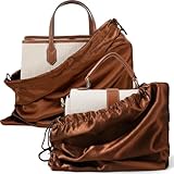 2 Stück 50x40cm & 60x50cm Staubbeutel Tasche Seide Staubdichte Kaffeefarbe Handtaschen Aufbewahrung Mit Kordelzug, Aufbewahrungsbeutel Kordelzugbeutel Schuhbeutel Reise Für Geldbörsen Schuhe Kleidung