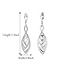 BriLove Fashion Dangle Earrings for Women Crystal Gorgeous Twisted Dual Teardrop Chandelier Jewelry for Party Prom Clear Silver-Tone