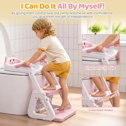 Orzbow Potty Training Seat with Step Stool, Toddler Toilet Seat with Ladder - 1