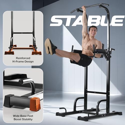 Pull Up Bar Free Standing - Power Tower, Multi-Functional Pullup Dip Station, Calisthenics Equipment Station For Home Gym - 440LBS Capacity, Height Adjustable, Durable, Heavy-Duty Strength Training For Men & Women To Build Muscle. - Thumbnail 4