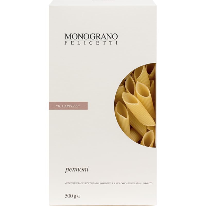 Pennoni Il Cappelli - Pasta Artigianale Monograno Felicettii 500g | Trafilata al Bronzo | Grano Duro Selezionato | Tradizione Italiana